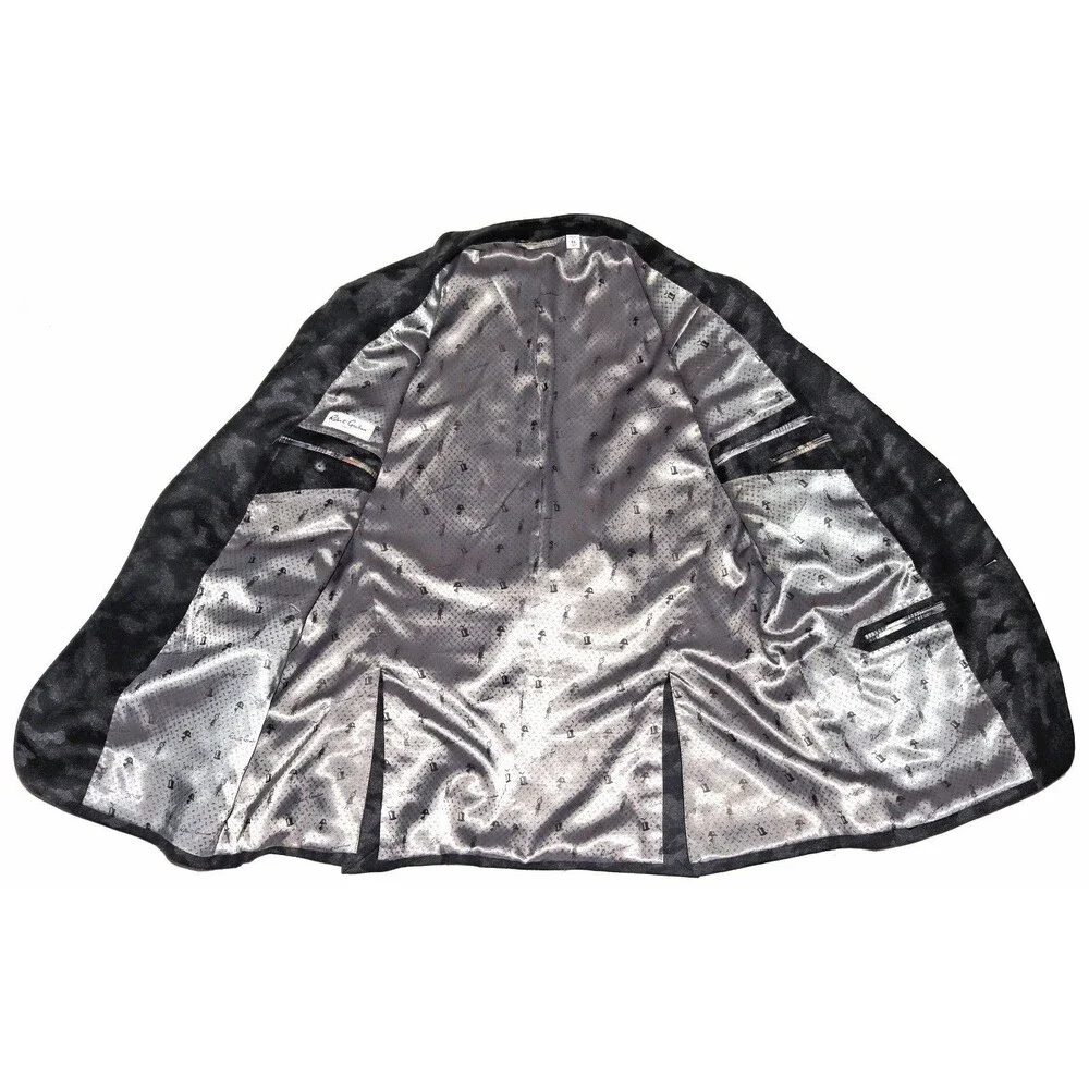 Robert Graham Sport Blazer Mens 46 Black Gray‎ Camo 2 Button Wool Cashmere Blend